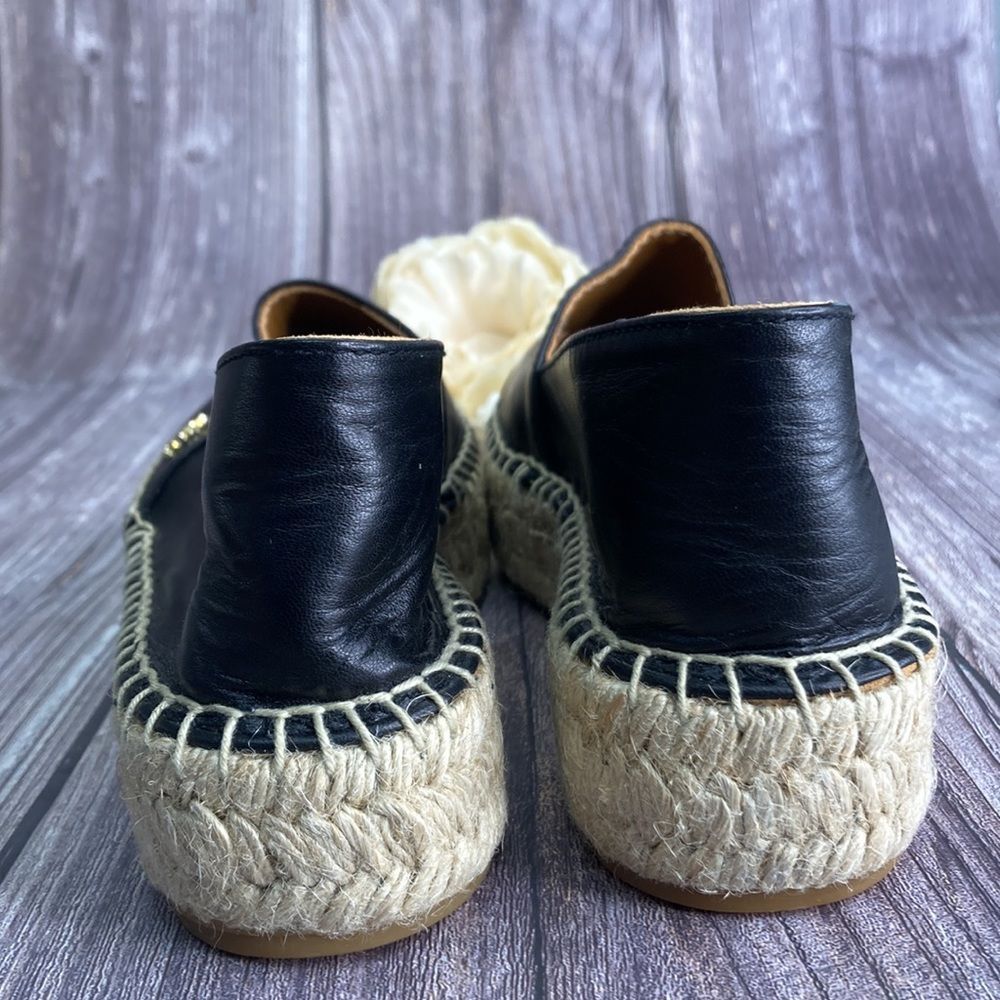 New Kurt Geiger Morella Black Leather Platform Espadrille Flats  38M - Picture 6 of 15